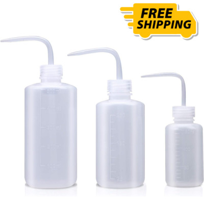 3 PACK LDPE Clear Lab Safety Squirt Squeeze Bottle 150/250/500ml Narrow Mouth