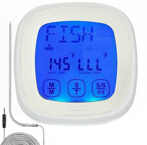 Barbecue Digital Meat food kitchen Cook Thermometer Timer Stainless Steel Probes - Picture 10 of 16