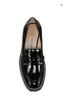 Jimmy Choo Deanna Crystal-Embellished Patent Leather Loafers Jimmy Choo Deanna Crystal-Embellished Patent Leather Loafers