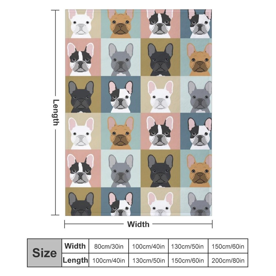French Bulldog Dog Blanket for Boys Girls, Bulldog Dog Lovers Gifts