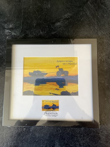 Ukraine War Framed Stamp Set  ‘Good Evening…from Ukraine’. UK Seller - Picture 1 of 2