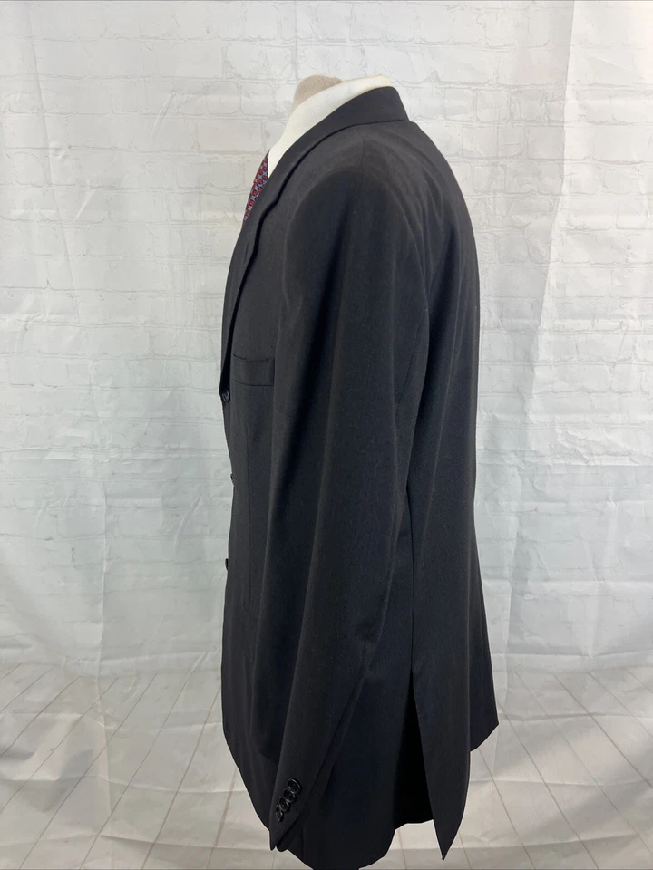 Canali Men's Dark Gray Black Striped Wool Suit 46R 38X28 $2,895 - Image 4 of 4