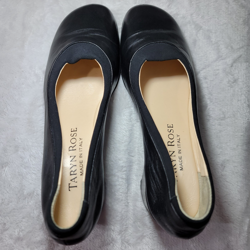 Taryn Rose Shoes Womens 36M/US 5.5 Black Square Toe Slip On Comfort Wedge Italy - Picture 9 of 13