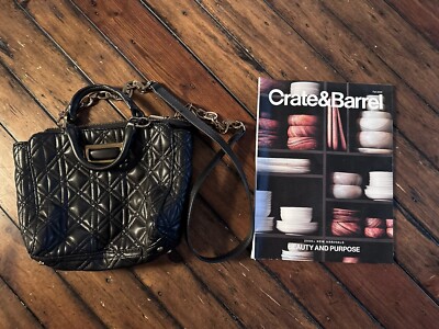 ZARA QUILTED MINI CITY BAG WITH CHAIN BLACK