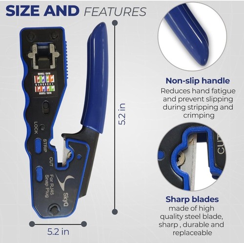 Rj45 Crimping Tool Kit Set For CAT5/CAT6 Lan Cable Tester Network Repair Tools U - Picture 8 of 22