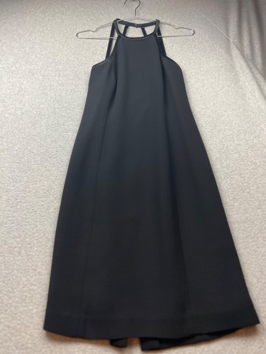 Vintage 90s Jones New York Halter Sheath Dress Womens Size 6 Black Minimalist - Picture 2 of 9