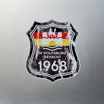 Distressed 1968 Made In Germany Wolfsburg Vinyl Sticker Decal For Car 105x90mm
