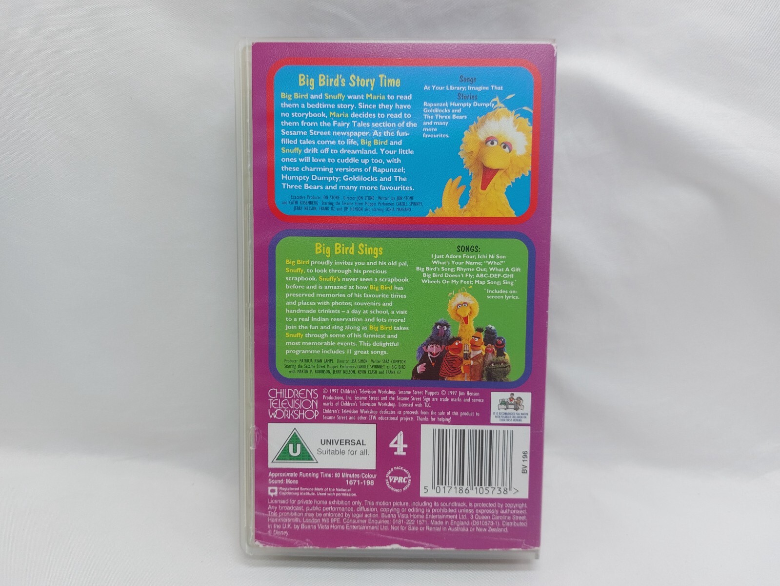 Sesame Street: Big Bird's Story Time and Big Bird Sings - VHS Video