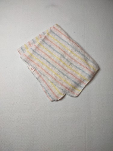 Vtg Chatham Baby Blanket Waffle Weave Pastel Stripes Nursery Bedding Woven USA