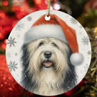 Merry Xmas Polish Lowland Sheepdog Dog Santa Christmas Ornament Gift Decor