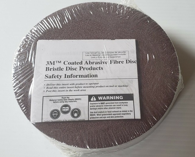 36 Grit Aluminum Oxide 7 Diameter 3M Fibre Disc 381C Pack of 25