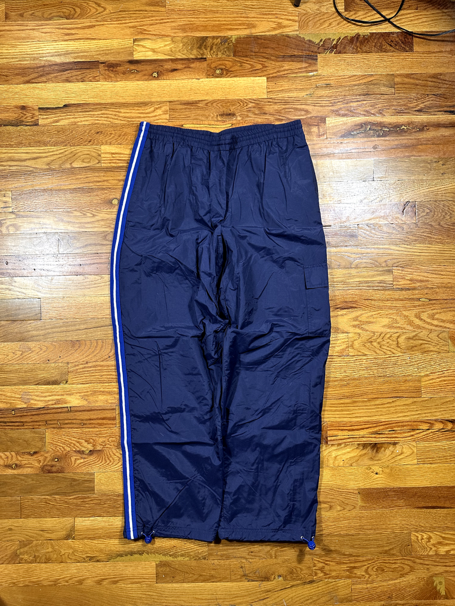 Vintage FILA Track Pants Navy Blue Size XL Nylon Baggy Fit Lined