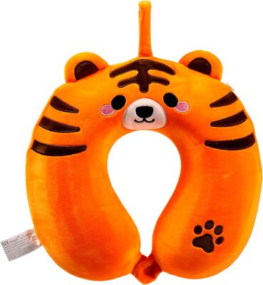 Puckator Relaxeazzz Alfie the Tiger Adoramals Plush Memory Foam Travel Pillow -