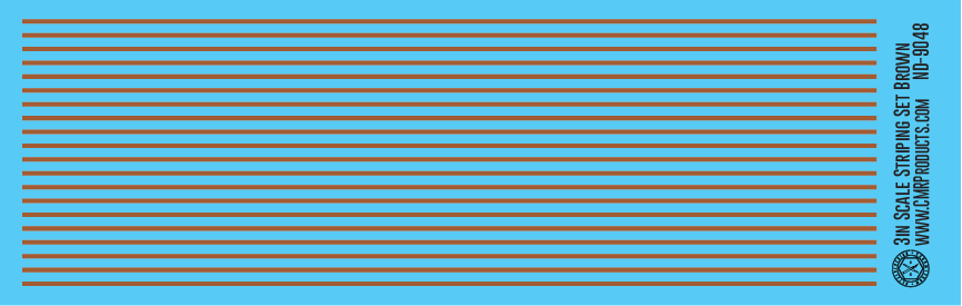 HO Scale - Scale Striping Set 3in Brown