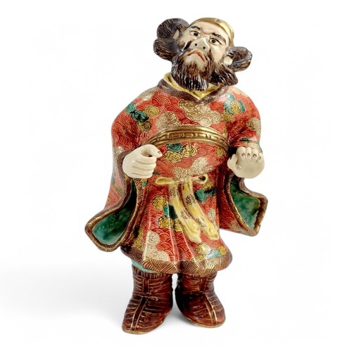 Antique Japanese Kutani porcelain scholar figure moriage enamel Meiji-Taisho - Picture 1 of 11