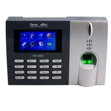 FingerTec TA100C Color Fingerprint Time Attendance System** Clear Lockbox Includ
