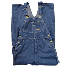 Oshkosh B'Gosh Vestbak Sanforized Bib Overalls Mens 32x34 Fits 34x32 USA Union