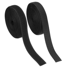 Sew on Hook and Loop Tape, 3/4 Inch Nylon Fastener Strips 5 Yards (Black)