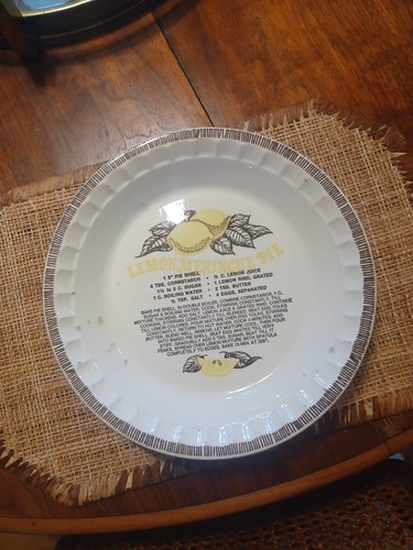 Vintage Lemon Meringue Pie Recipe Plate 11” Royal China Jeannette USA 1980 READ