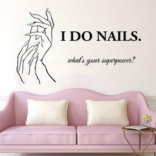 Attractive Nail Salon Quote Decals - Manicure Pedicure Wall Sticker Beauty Decor