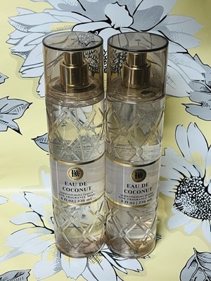 Bath & Body Works Eau De Coconut Fine Fragrance Body Mist Spray 8 oz Set of 2