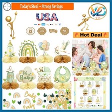 8PCS Boy Baby Shower Decorations Honeycomb Centerpieces Confetti Green