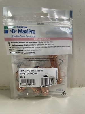 Conex B Maxipro 1/2'' Tee MPA5T 004040401 (Pack of 3 Tee Fittings) 1/2  Equal Tee