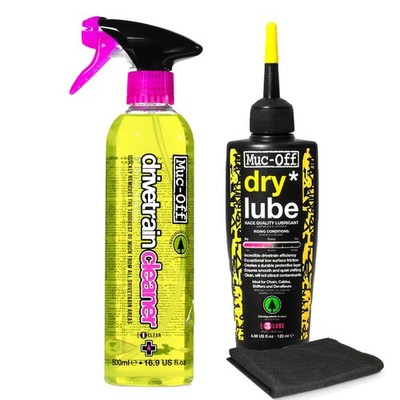 Muc-Off Bio Drivetrain Cleaner 500ml & Dry Chain 10.48 Fl Oz (Pack of 2)