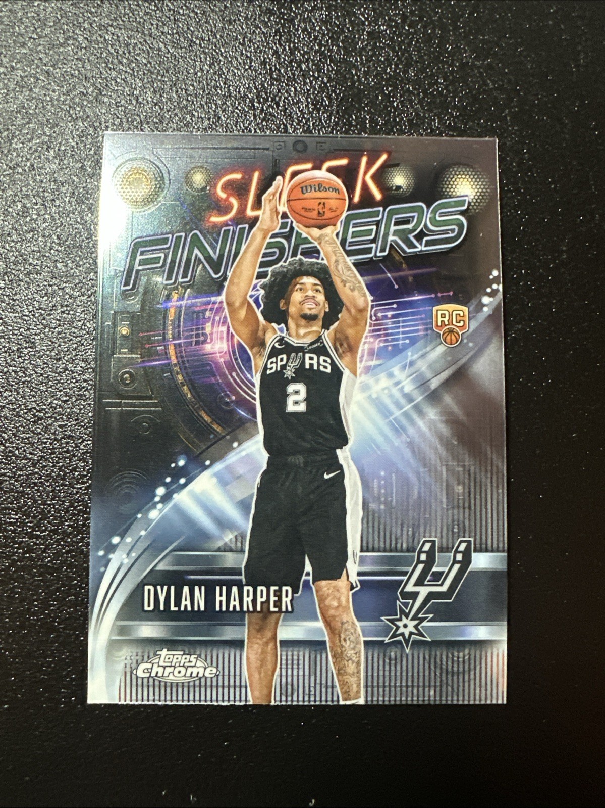 Dylan Harper 2025-26 Topps Chrome Sleek Finishers #SF-22 San Antonio Spurs Rc E4