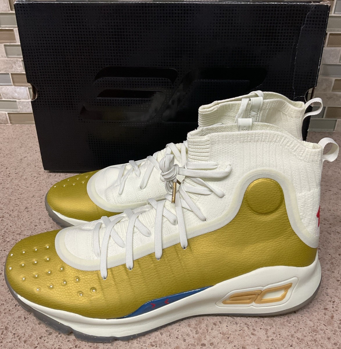 Under Armour Curry 4 Retro Mens Size 13 Basketball Shoes Gold New