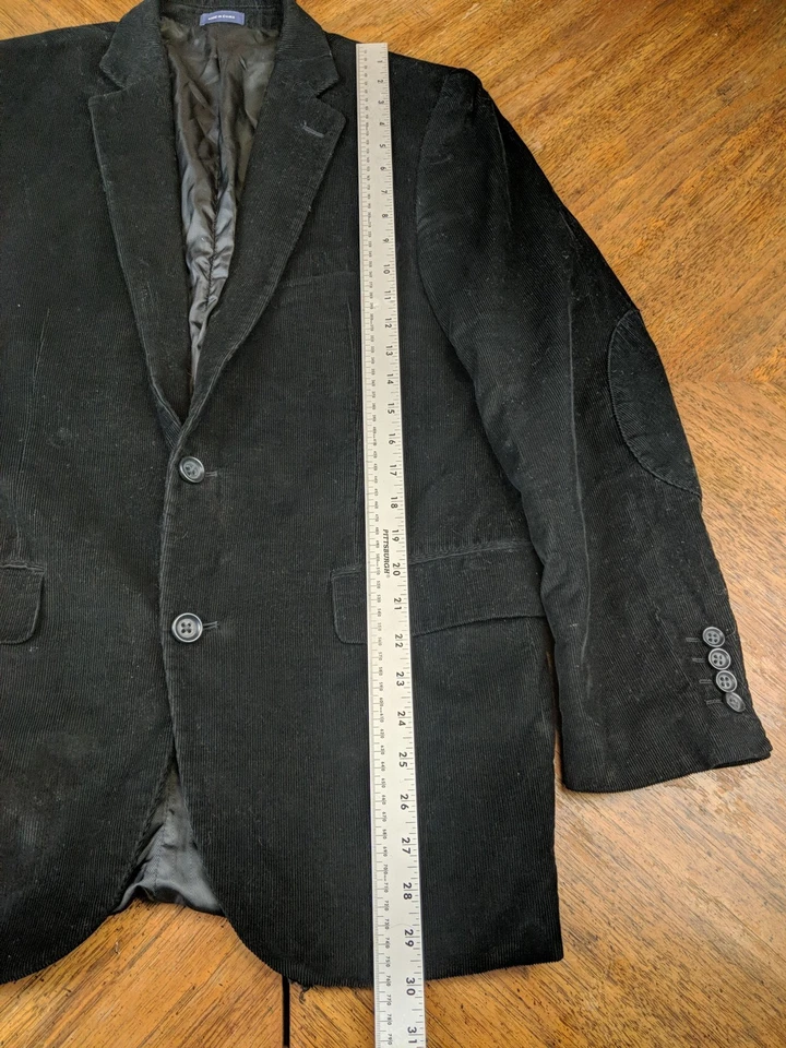 Abrigo Blazer Deportivo de Pana Stafford Para Hombres Chaqueta de Dos Botones Negro 38R Foto 4 de 4