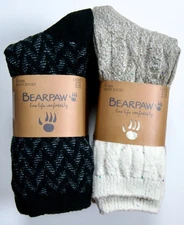 BEARPAW Women’s Boot Socks 6-Pair Set – Black or Ivory – Size 4–10 – New