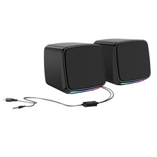For Computer 1 Pair Small Column-Shaped Speakers Hi-Fi Sound for Movies/Music