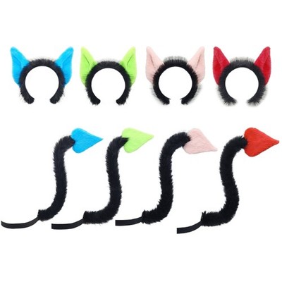 Halloween Devil Costume Devil Horn Headband Devil Tail Demons Cosplay Costume