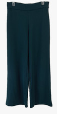 Dennis Basso Luxe Crepe Wide Leg Pants Sz S Green Pull On A628188 Womens XH6