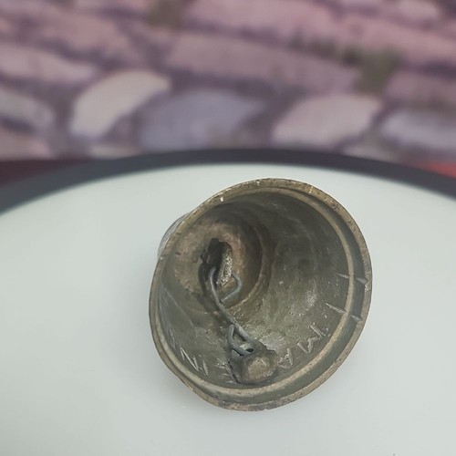 Decorative Brass over copper meditation Bell with Loop Handle handmade in India - Picture 7 of 7