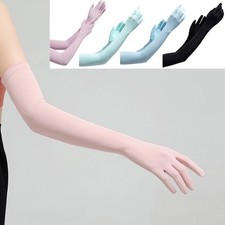 Unisex Ice Silk Anti UV Sun Protection Gloves Long Sleeve Mitten Gloves Summer  