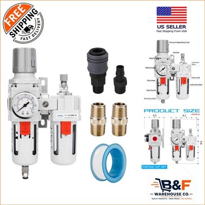 High-Performance 1/2'' NPT Filter Regulator Lubricator with Semi-Auto Drain