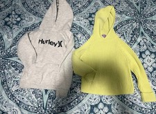Kids Hoodies Lot 2  Hurley Gray Hoodie  Yellow Knit Hoodie  Youth