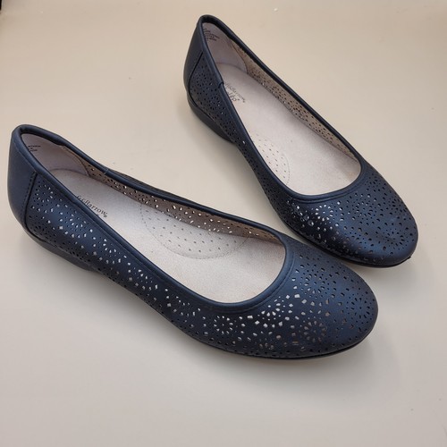 Croft & Barrow Ortholite schwarze Damenschuhe Größe 8 1/2 perforiert flach.