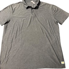 Vuori Strato Tech Polo Shirt Mens L Gray Short Sleeve Athletic Golf Performance
