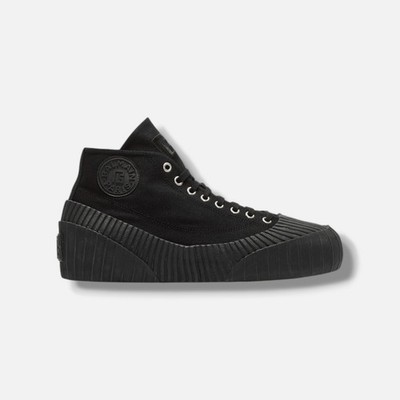 Balmain Men's Black Riff Low Canvas Lace-Up Sneakers Shoes Size EU:45 US:12