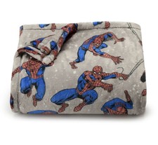 The Big One Throw Blanket Gray SPIDER-MAN Marvel Plush Over Sized 60" x 72" NEW