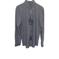 NEW Ben Sherman Men's Dress Shirt Medium Long Sleeve Blue Geo, size 15 34/35