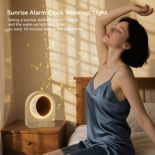 Sunrise Alarm Clocks for Bedrooms, Stepless Dimmable Moon Lamp Dual Alarm Clo... - Picture 3 of 8