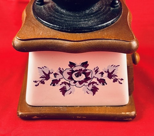 MANUELLE KAFFEEMÜHLE MÜHLE ADJ ANTIK STIL HANDKURBEL GUSSEISEN KERAMIK UNBENUTZT - Bild 5 von 10