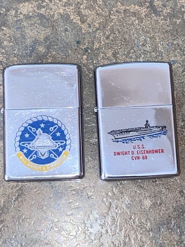 LOT OF 2 USS EISENHOWER ZIPPO LIGHTERS