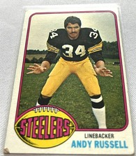1976 Topps Football Andy Russell Pittsburgh Steelers base card #405