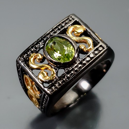 NEW Jewellery Natural Peridot Ring 925 Sterling Silver Size 7 /R402236