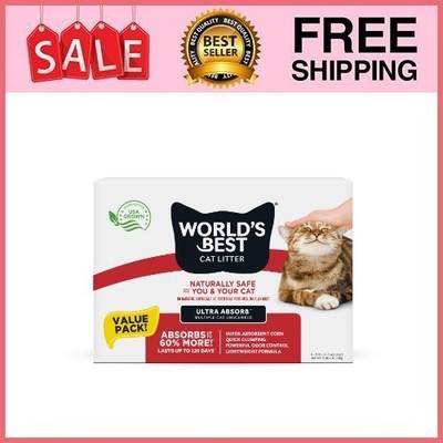 World s Best Cat Litter Ultra Absorb Unscented,Made from Corn, Clumping,32lb